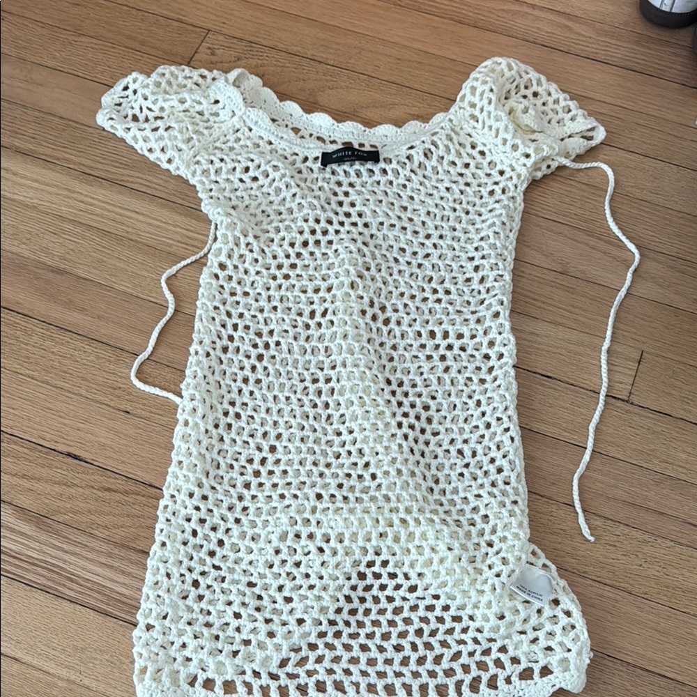 Cream Crochet Knit Top